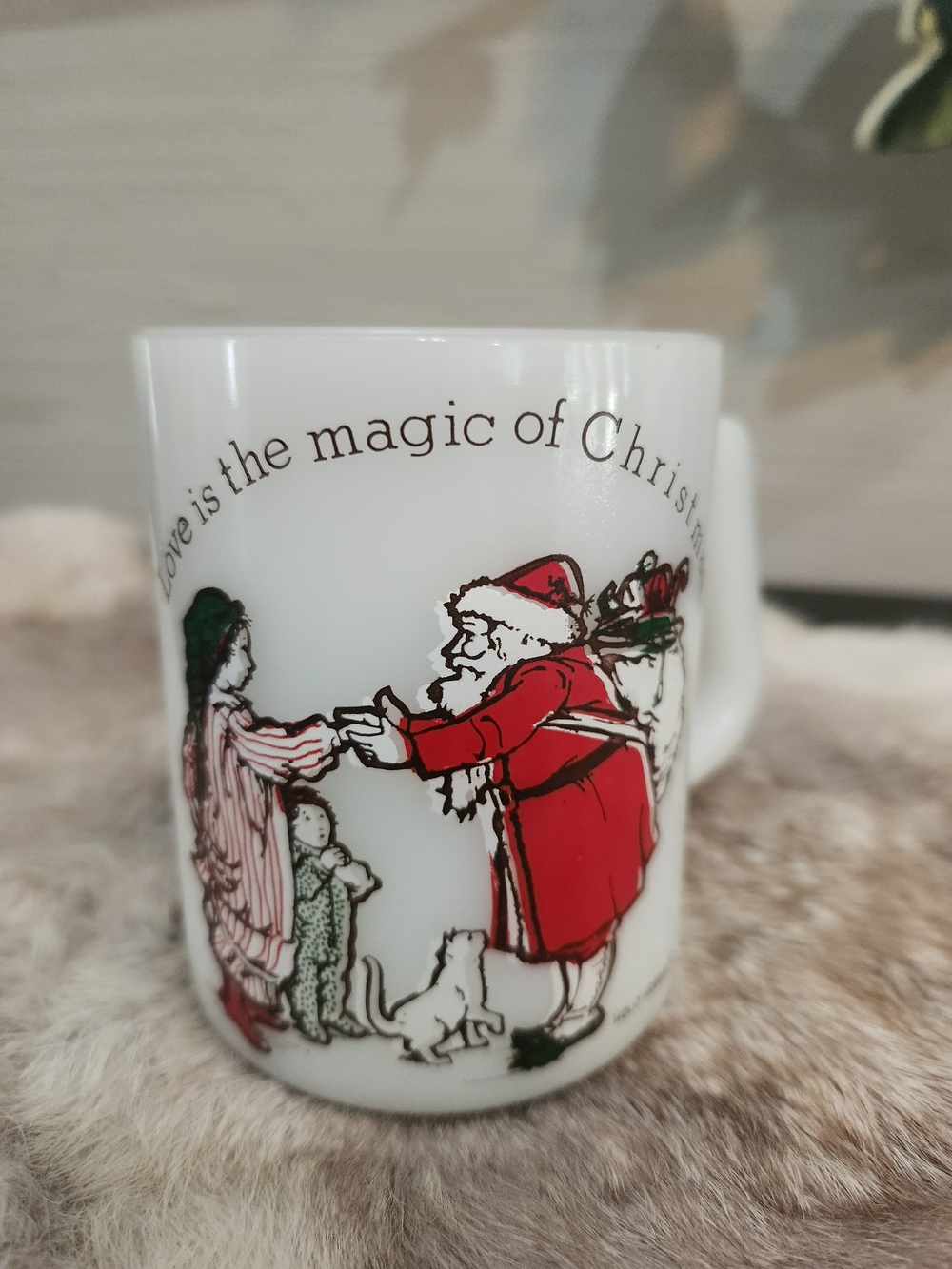 Vintage Holly Hobbie Santa Christmas Mug with Festive Illustration